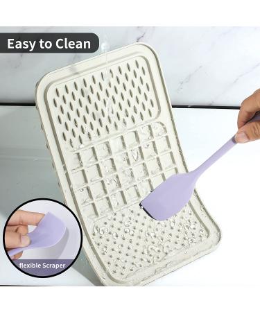 Silicone Licking Mat for Dogs and Cats - Boredom & Anxiety Relief, Slow Feeder Dog Food Mat - Beige, 3 Interactive Puzzles - Buy Online on GoSupps.com