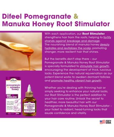 Difeel Pomegranate & Manuka Honey Shampoo & Conditioner Set - 5-PC Hair Care Collection for Healthy Nourished Hair | 33.8oz Shampoo & Conditioner Leave-in Spray Hair Oil Root Stimulator - International Shipping Available - Buy Online on GoSupps.com