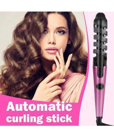 Besreey Hair Curling Wand - Portable Hair Curler Hair Straightener and Curler 2 in 1 Automatic Hair Curler Curling Wand for Girls and Women Pink US - Buy Online on GoSupps.com