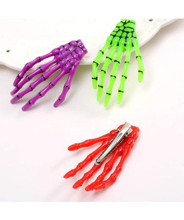 8 Pc Halloween Skeleton Claw Hair Clips - Skull Hand Barrettes for Women, Cosplay Costume and Holiday Party Decoration - Buy Online on GoSupps.com