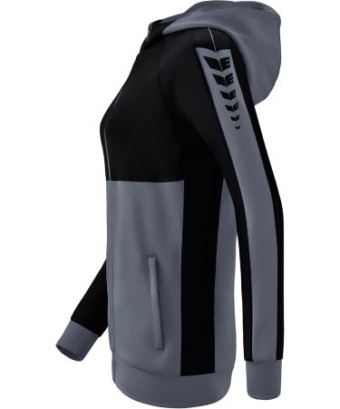 Erima Women's Six Wings Training Jacket with Hood - Slate Grey/Black | International Shipping Available - Buy Online on GoSupps.com