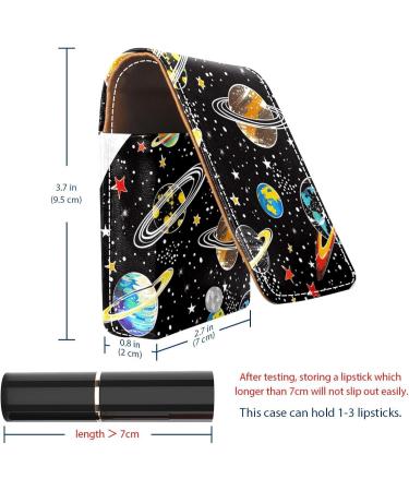 Buy Cartoon Space Rocket Leather Lipstick Case - Mini Organizer with Mirror for Lip Gloss & Lipstick - Perfect Travel Accessory - Buy Online on GoSupps.com