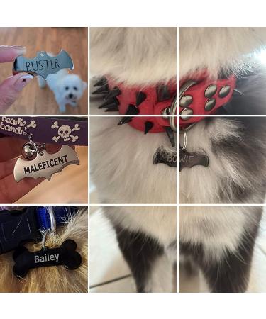 316 Surgical Grade Stainless Steel Cat Dog ID Tag for Sports Outdoor Collar Name Accessories Pet Nameplate Personalized Fun Shapes Heart Rose Gold Silver - Buy Online on GoSupps.com