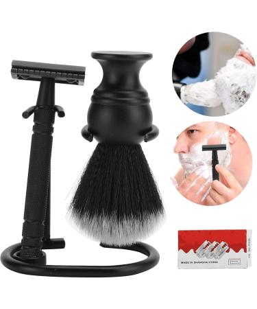 Premium Men's Shaving Set - Brush Razor Stand & Blades for Salon & Home Use - International Shipping Available - Buy Online on GoSupps.com