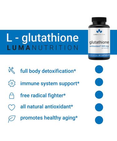 Premium Reduced Glutathione 500mg Capsules - Antioxidant & Liver Detox Support - Buy Online on GoSupps.com