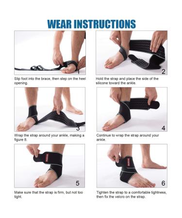 Dualeco Adjustable Ankle Support Brace - Compression Strap for Sprained Ankle, Ligament Damage, Achilles Tendon - Grey, 1 Pair - Buy Online on GoSupps.com