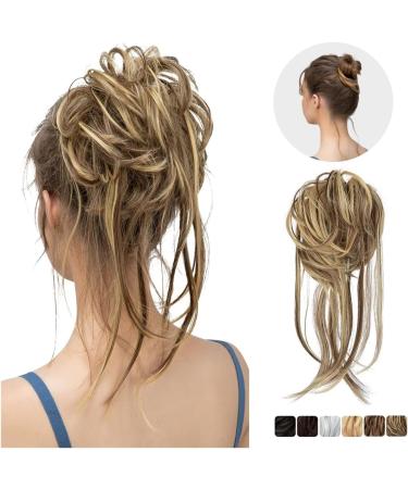 Hair Bun Hairpiece for Women Synthetic Elastic Messy Bun Hairpieces Curly Scrunchie Black Blonde Brown Chignon Band Updo Donut for Women Natural Fake Hair Hair Chignons(6H24B) - Buy Online on GoSupps.com
