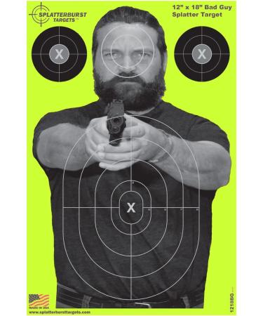 12x18 inch Bad Guy Splatterburst Targets - 25 Pack | Fluorescent Yellow - Made in USA - Buy Online on GoSupps.com