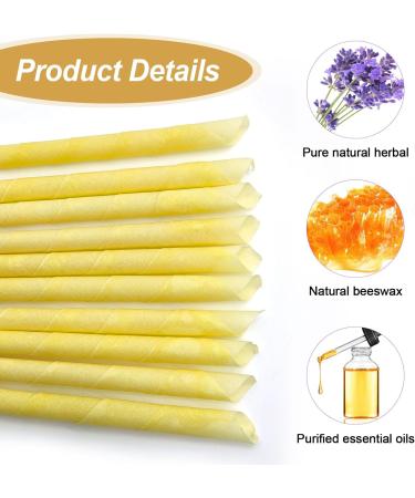 YEJAHY 20 PCS Beeswax Ear Candles Wax Removal Kit for Blocked Ears - Organic Beeswax with Drip Protectors, Cotton Swab - Yellow - Buy Online on GoSupps.com