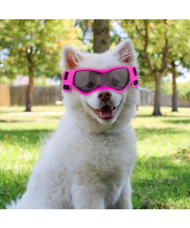 Dog Goggles for Small Breeds Windproof Anti-Fog Dog Sunglasses Adjustable Puppy Sunglasses for Small Medium Dogs Outdoor Riding Driving Protective Eyewear (Pink) - Buy Online on GoSupps.com