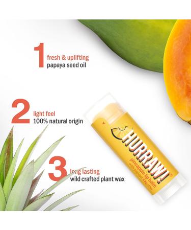 Hurraw! Pineapple Lip Balm 2 Pack: Organic Certified Vegan Cruelty and Gluten Free. Non-GMO 100% Natural Ingredients. Bee Shea Soy and Palm Free. Made in USA - Buy Online on GoSupps.com