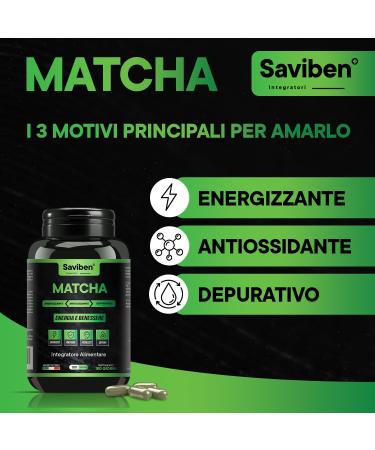 Saviben Japanese Matcha Green Tea Supplement 180 Capsules for Keto Diet Ultra Powerful Natural Slimming Matcha Tea Antioxidant Energy - Buy Online on GoSupps.com
