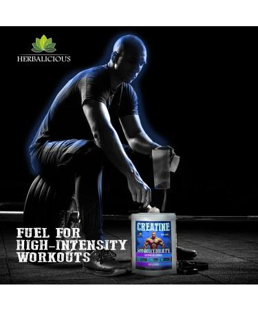HERBALICIOUS Creatine Monohydrate Micronized Powder 5g per Serving for Strength Power and Performance Unflavored Non-GMO Formula 100 Servings 500g - Buy Online on GoSupps.com