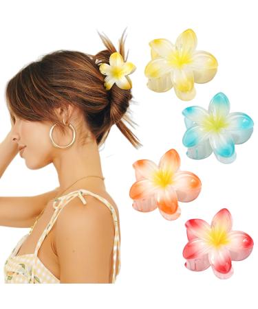 Midodo 4 pieces of hair clip flower small hair clip colored hair clip women slip-resistant hair clips for thick thin hair-accessories girl women 3354-1