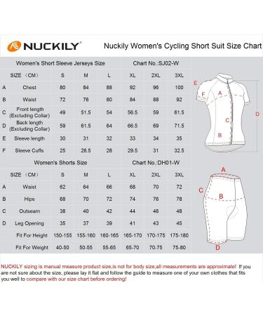Buy Nuckily Ladies Bike Brief Set - Breathable Cycling Jersey & 3D Seat Cushion Wheel Pants - Outdoor Sports MTB Clothing - Size M (155/160 cm 50/55 kg) - Buy Online on GoSupps.com