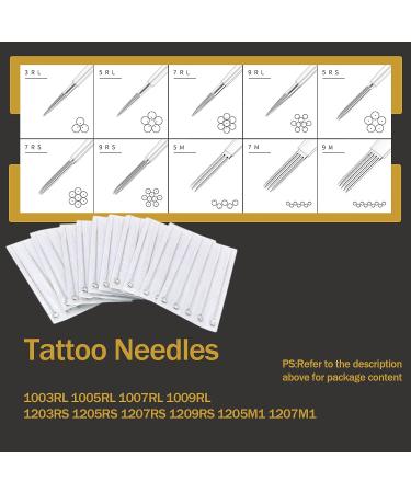 50PCS LEEYUKA Tattoo Needles Assorted Size - 3RL, 5RL, 7RL, 9RL, 10 and 3RS, 5RS, 7RS, 9RS, 5M1, 7M1 - Buy Online on GoSupps.com