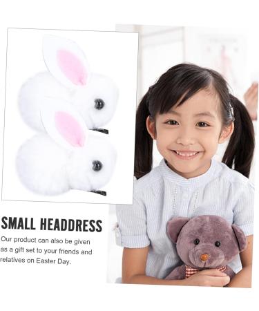 minkissy 1pair Plush Rabbit Hairpin Cat Hair Clip Bunny Hair Clip Easter Bunny Hair Clips for Girls Cartoon Hair Grasp Hair Grip Glitter Hair Clips Ear Accessories Child White - Buy Online on GoSupps.com