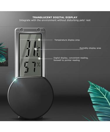 Thermometer Temperature Humidity Gauge Hygrometer Bearded Dragon Tank Accessories Reptile Tank Temperature Gauge Pet Supplies for Home Pet Shop(Black Transparency) - Buy Online on GoSupps.com