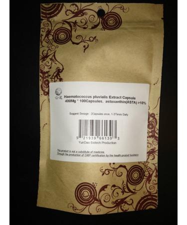 WonderLand Herbs Pure Haematococcus pluvialis Extract Capsule 400Mg * 100 Capsules astaxanthin (ASTA) 5% The Strongest antioxidants Supplement Free Radical scavenging