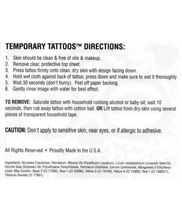Sugar Skull Rose Temporary Tattoo Kit - Set of 3 - Buy Online on GoSupps.com