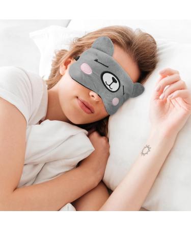 Buy Cute Animal Sleep Masks for Kids - 4 Pack Adjustable Eye Masks | Soft Comfortable & Perfect for Women & Children in Pink Brown Grey Blue - Buy Online on GoSupps.com