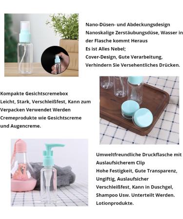 Ronoza Travel Set - 9 Travel Bottles for Shampoo Lotion & Cosmetics | Perfect Travel Containers for International Journeys - Buy Online on GoSupps.com