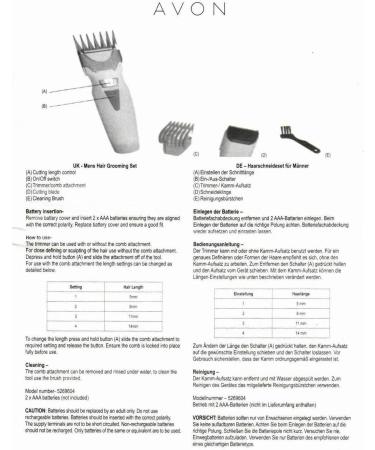 Avon Portable Battery Powered Hair Clipper/Trimmer with 4 Cutting Length Settings - Buy Online on GoSupps.com