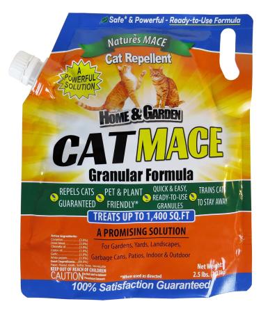 Nature's MACE Cat Repellent 2.5LB / Treats 1,400 Sq. Ft. / Keep Cats Out of Your Lawn and Garden/Train Your Cat to Stay Out of Bushes/Safe to use Around Children & Plants 2.5 LB Granular