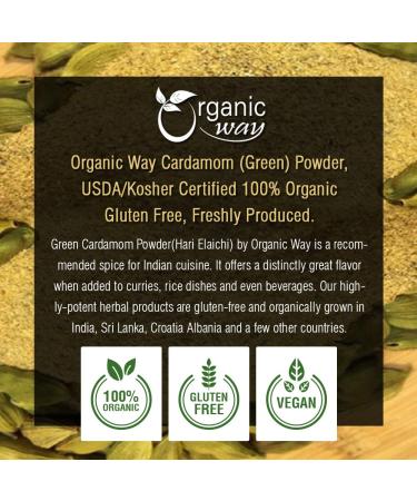 Organic Green Cardamom Powder - Flavorful Aroma | Organic & Kosher Certified | Non GMO & Gluten Free | USDA Certified | 8oz Pack - Origin India - Buy Online on GoSupps.com