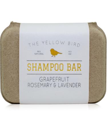 The Yellow Bird Solid Bar Shampoo Soap. Grapefruit  Rosemary  and Lavender. Mild Natural and Organic Ingredients. Sulfate Free. Gentle Scalp + Hair Care