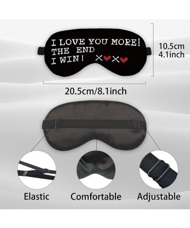 Kdqua Funny 'I Love You More' Eye Mask - Romantic Gifts for Women | Adjustable Silk Blackout Sleep Mask for Couples - Buy Online on GoSupps.com