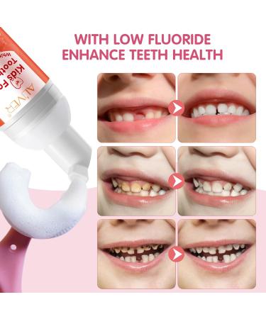 Kids Foam Toothpaste with Low Fluoride for U Shaped Toothbrush - Strawberry Flavored Toothpaste and Mouthwash for Children - Buy Online on GoSupps.com