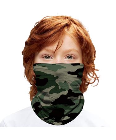 ShopINess Multifunctional tube scarf for children (6-14 years) - Green Camouflage