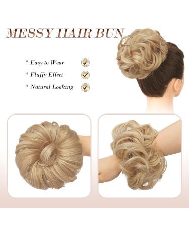 Large Honey Blonde & Platinum Blonde Hair Part with Rubber Band - Synthetic Hair Extensions for Ponytail - 55g Hair Ties for Women & Girls - Buy Online on GoSupps.com