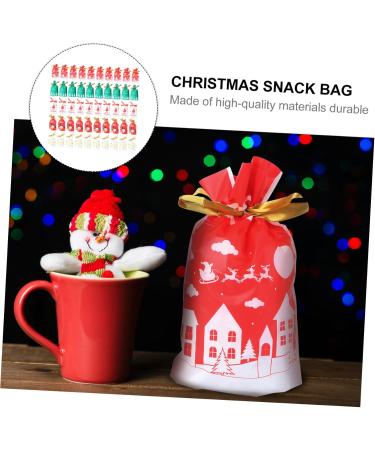 SEWOART 50pcs Christmas Drawstring Bag Bags Christmas Bundle Pocket Christmas Bag Food Storage Bag - Buy Online on GoSupps.com