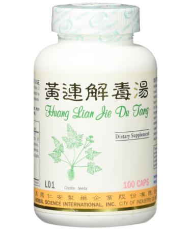 Huang Lian Detox Formula Dietary Supplement 500mg 100 Capsules (Huang Lian Jie Du Tang) L01 100% Natural Herbs