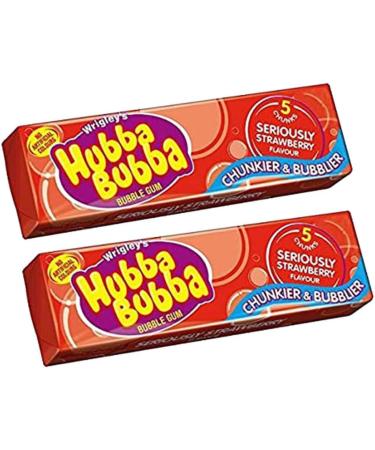 Wrigley's Hubba Bubba Bubble Gum Seriously Strawberry Flavour 5 Chunks 35G x Case of 20 Delicious Yummy Flavour - Buy Online on GoSupps.com