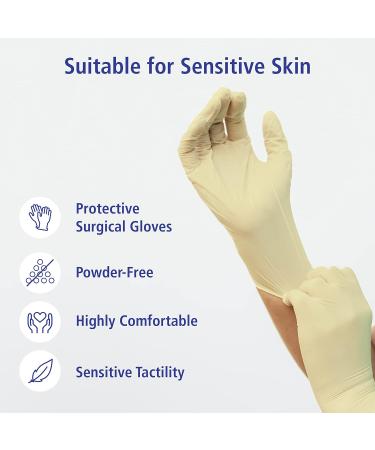 Surgical Gloves - Medium Powder Free Sterile Latex Disposable - 50 Pairs - Meditrade Gentle Skin - Size 8 - Buy Online on GoSupps.com