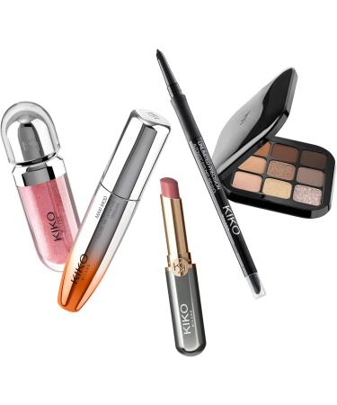 KIKO Milano Snow-Kissed Holiday Timeless Look Makeup Gift Set Coffret Cadeau Maquillage: Mascara Effet Volumateur Eye-Liner Palette D'Ombres Paupi res Brillant L vres Et Rouge L vres - Buy Online on GoSupps.com