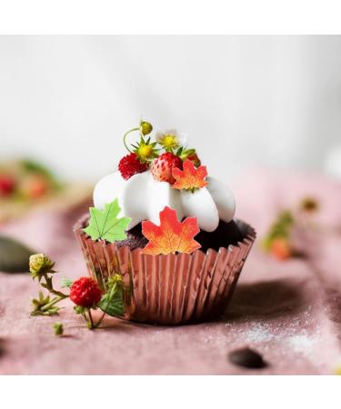 Pack of 110 Edible Maple Leaf Cupcake Toppers Maple Leaf Cake Decoration Cupcake Toppers Autumn Leaves Muffin Decoration for Thanksgiving Baby Shower Kids Birthday Party Cake Decorations 110pcs Multi Colour - Buy Online on GoSupps.com