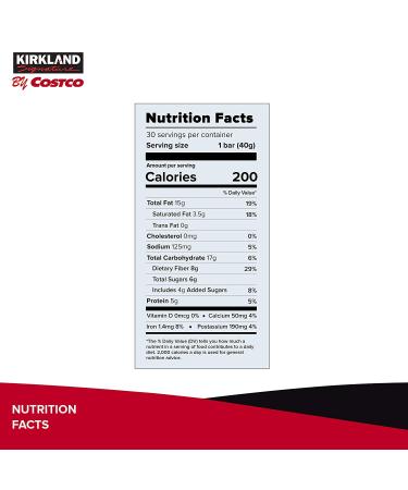 Kirkland Signature Nut Bars 30-Count 2.64 lbs - 42.3 oz - Pack of 1 | 096619215607 - Buy Online on GoSupps.com