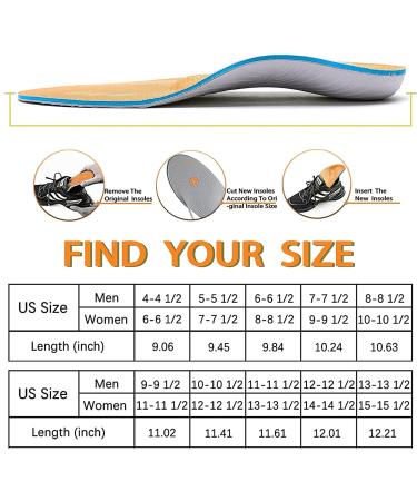 Plantar Fasciitis Work Boot Insert Orthotics for Men & Women - Arch Support Insole for Flat Feet & Heel Spur Relief - Pronation Correction & Shock Absorption - Size 7-7 1/2 Men, 9-9 1/2 Women - 260MM Length - Buy Online on GoSupps.com