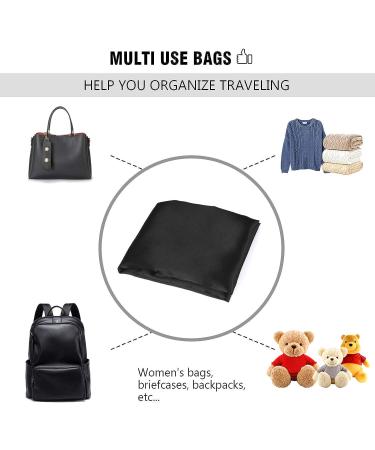 Dust Cover Storage Bags Set for Handbags and Shoes - 2 Pack Black Silk Cloth with Drawstring Pouch - 23.6 x 19.6 in - Buy Online on GoSupps.com