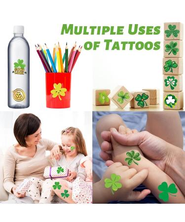 240 Pcs Shamrock Temporary Tattoos for Kids - Safe, Waterproof Bulk Stickers - Children's Temporary Tattoo Toys for St. Patrick's Day Parade and Irish Party - 60 Unique Clover Designs - Buy Online on GoSupps.com