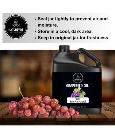 Naturevibe Botanicals Huile de p pins de raisin 946 ml | 100 % pure et naturelle | Id ale pour les soins de la peau et des cheveux Huile de p pins de raisin 946 ml (Lot de 1) - Buy Online on GoSupps.com