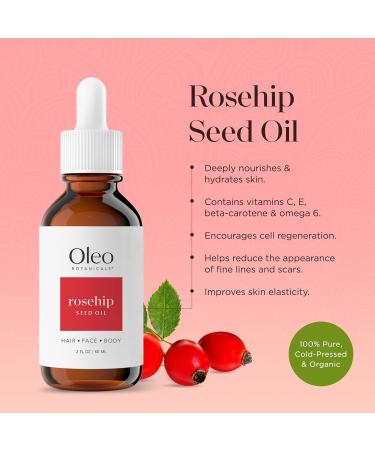 Organic Rosehip Seed Oil 100% Pure - Cold Pressed & Unrefined Facial Moisturizer Hair & Body Nourisher (60ml) - Shop Internationally - Buy Online on GoSupps.com