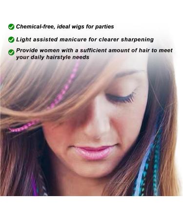 SPORWAY Coloured Hair Extensions 50 Pieces Colourful Feather Hair Extension Set Art Hair Extensions Hair Strands Children Feather Hair Accessories Hairpiece Braids for Women Children Party  - Buy Online on GoSupps.com