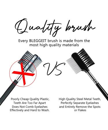 BLEGGEIT Pro Eyebrow Brush and Comb Metal Eyelash Brush and Eyelash Comb Separator Steel Brow Brush and Eyebrow Comb Set Spoolie Brush and Angled Brow Brush Precision Application Defining and 1 PC Metal Eyebrow Comb and Brush - Buy Online on GoSupps.com