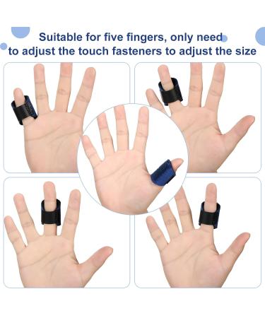 Tondiamo 6 Pack Adjustable Finger Splints for Trigger Finger and Broken Finger - Skin Color & Black Blue Options - Buy Online on GoSupps.com