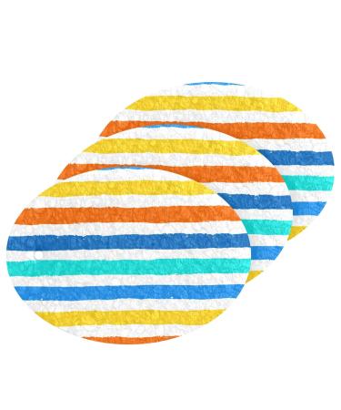 3-Pack Cleaning Kitchen Sponges Oval Colorful Stripes Kitchen Cellulose Dishwashing Wood Pulp Cotton